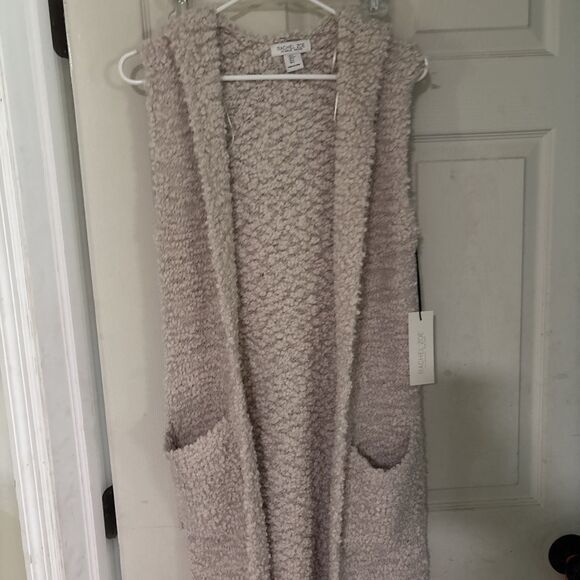 Rachel Zoe Cardigan Size S Neutral Teddy Bear Cabincore Coastal Grandma Soft - Picture 1 of 5